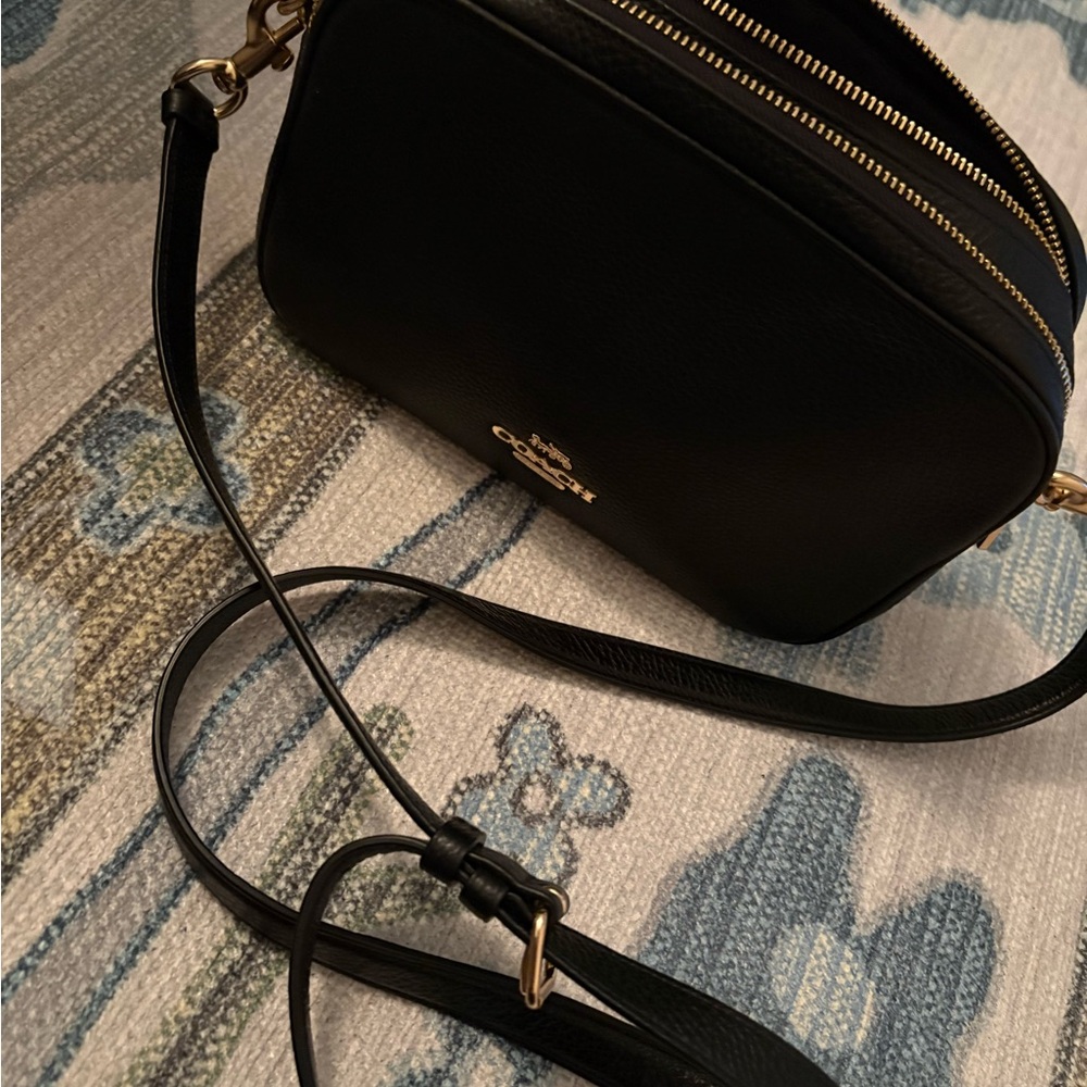 Coach Black Crossbody Bag camera bag with Gold Accents - Picture 5 of 9